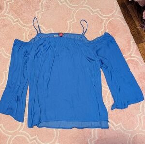 Vince Camuto Royal Blue Off-Shoulder Blouse